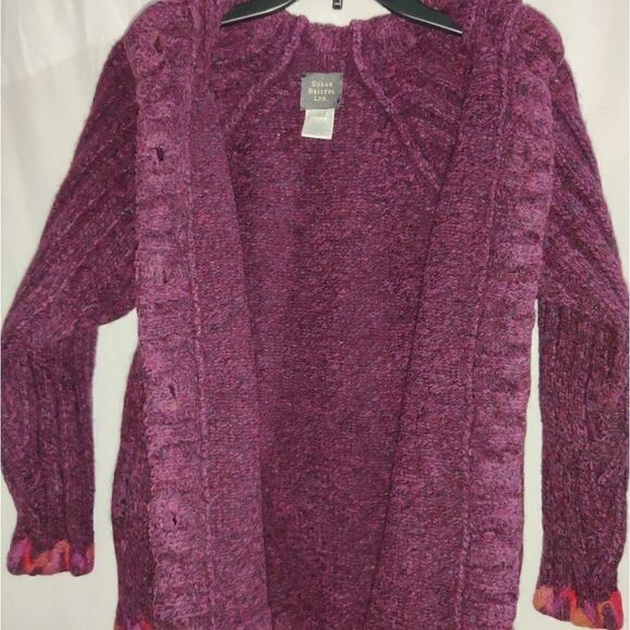 Susan Bristol Vintage Button Up Sweater Size: M Wool & Cotton Made In Hong Kong. - Picture 4 of 10
